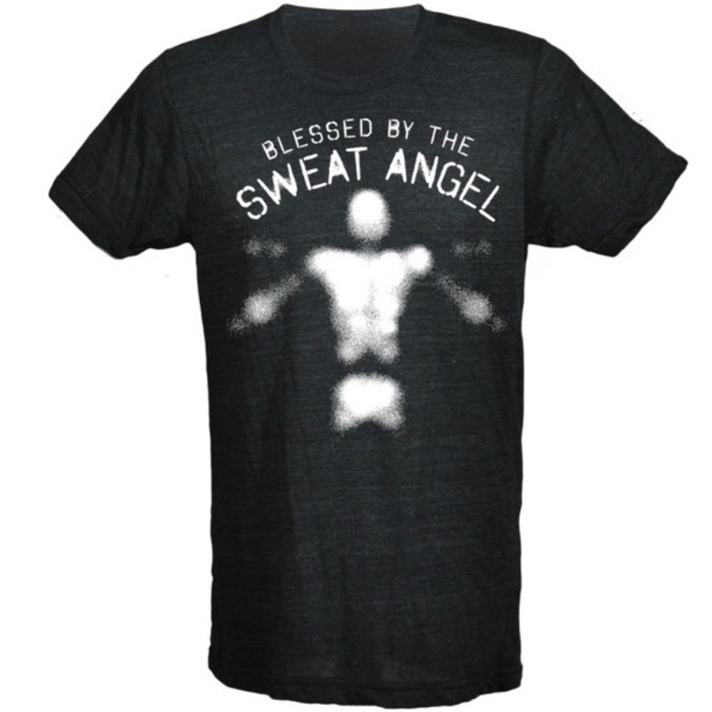 Dark gray G2OH “Blessed by the sweat angel” with graphic sweat angel design